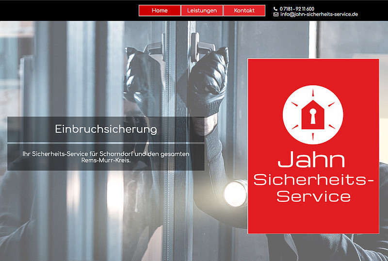 Die neue Website für Jahn Sicherheits-Service wurde erfolgreich erstellt.